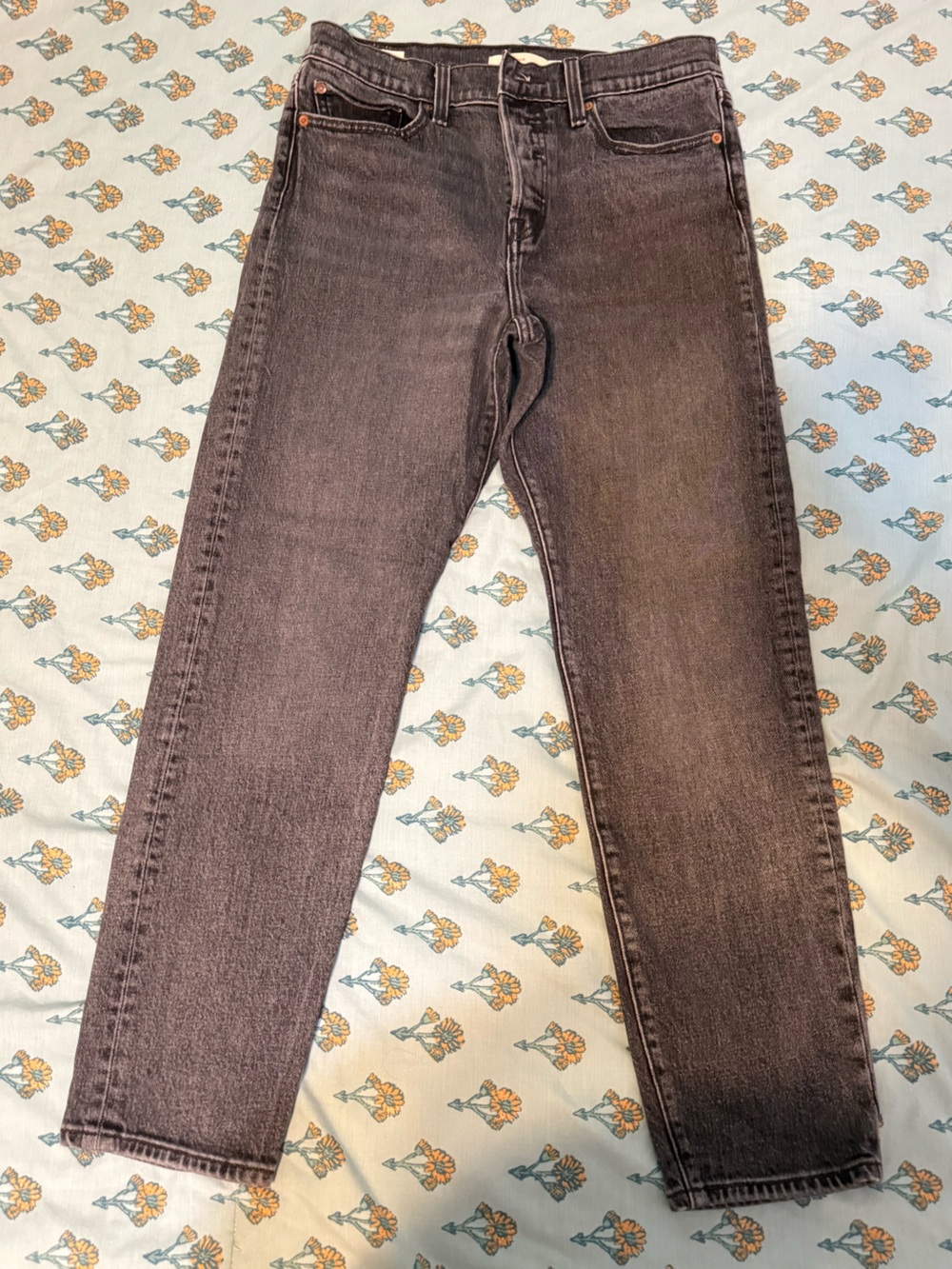 Levi's Black Washed Ankle Cropped Jeans